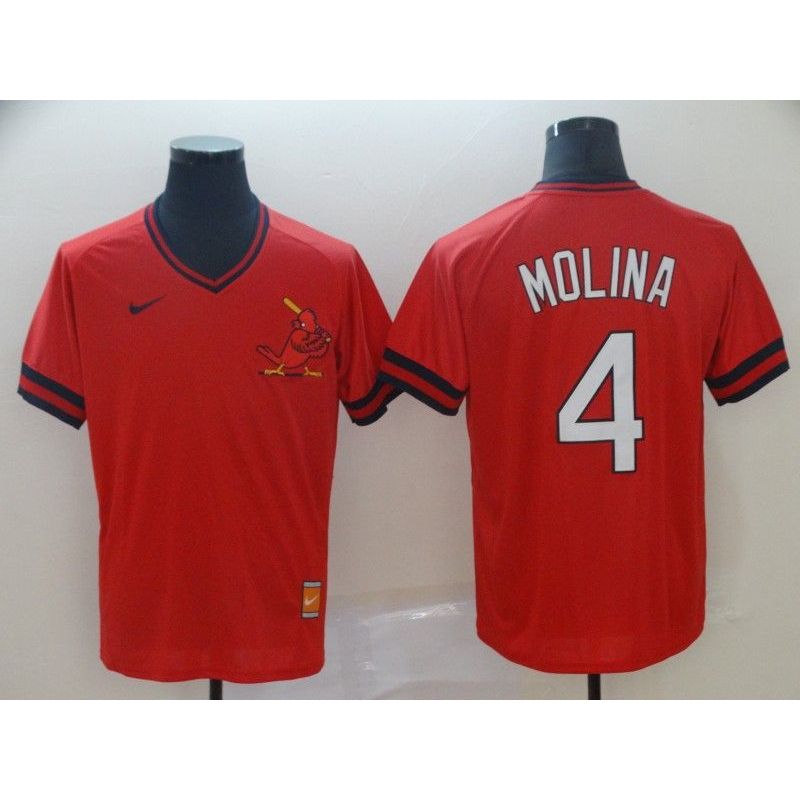 Cheap Yadier Molina Cardinals Jersey From China Red Cooperstown Collection Legend Throwback #4