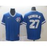 Cheap Vladimir Guerrero Jr Blue Jays Jersey From China Blue Cooperstown Collection Legend Throwback #27