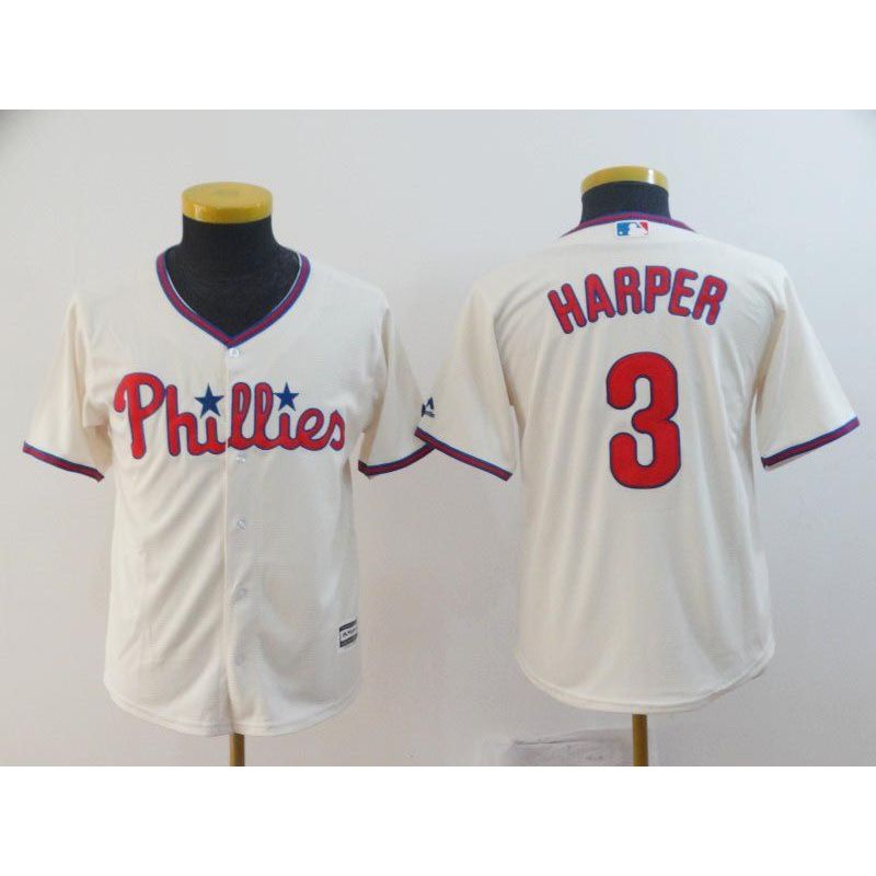 Cheap Bryce Harper Phillies Youth Jersey From China Cream #3