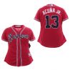 Cheap Ronald Acuna Jr Braves Women Jersey From China Red #13