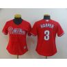 Cheap Bryce Harper Phillies Women Jersey From China Red #3