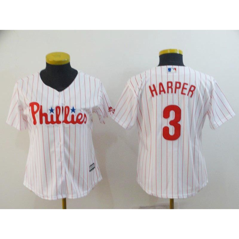 Cheap Bryce Harper Phillies Women Jersey From China White #3