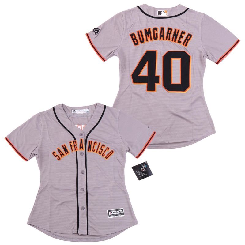 Cheap Madison Bumgarner Giants Women Jersey From China Grey #40