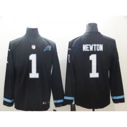 Cheap Cam Newton Panthers Therma Long Sleeve Jersey From China #1 Black