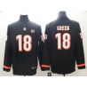 Cheap AJ Green Bengals Therma Long Sleeve Jersey From China #18 Black