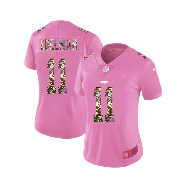 Cheap Julian Edelman Patriots Pink Jersey From China Camouflage Font with Love Heart #11