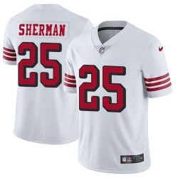 Cheap Richard Sherman 49ers Jersey From China White 2018 in Men Women Youth Size #25