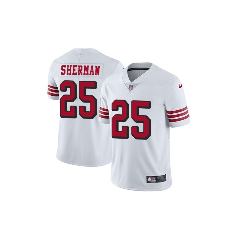 Cheap Richard Sherman 49ers Jersey From China White 2018 in Men Women Youth Size #25