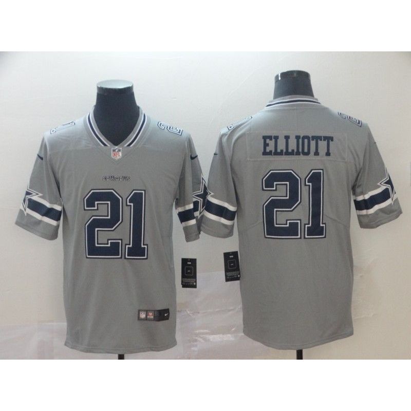 Cheap Ezekiel Elliott Cowboys Jersey From China 2019 new Grey Inverted Legend in Men Women Youth Size #21