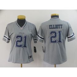 Cheap Ezekiel Elliott Cowboys Jersey From China 2019 new Grey Inverted Legend in Men Women Youth Size #21