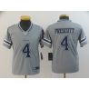 Cheap Dak Prescott Cowboys Jersey From China 2019 new Grey Inverted Legend in Men Women Youth Size #4