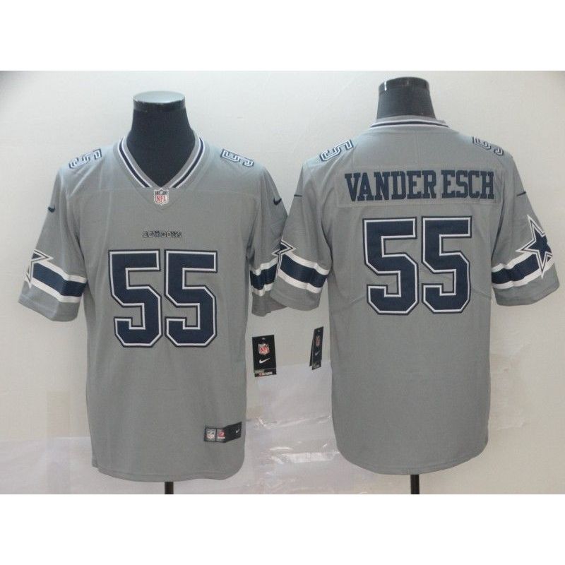 Cheap Leighton Vander Esch Cowboys Jersey From China 2019 new Grey Inverted Legend in Men Women Youth Size #55