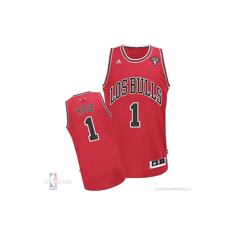 Cheap Derrick Rose Bulls Jersey #1 Road Red Latin Nights Patch From China