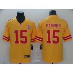 Cheap Patrick Mahomes Chiefs Jersey From China 2019 new Gold Inverted Legend in Men Women Youth Size #15