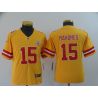 Cheap Patrick Mahomes Chiefs Jersey From China 2019 new Gold Inverted Legend in Men Women Youth Size #15