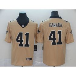 Cheap Alvin Kamara Saints Jersey From China 2019 new Gold Inverted Legend in Men Women Youth Size #41