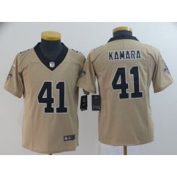 Cheap Alvin Kamara Saints Jersey From China 2019 new Gold Inverted Legend in Men Women Youth Size #41