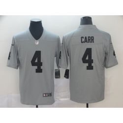 Cheap Derek Carr Raiders Jersey From China 2019 new Grey Inverted Legend in Men Women Youth Size #4