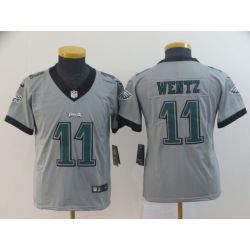 Cheap Carson Wentz Eagles Jersey From China 2019 new Grey Inverted Legend in Men Women Youth Size #11