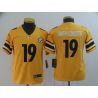 Cheap JuJu Smith-Schuster Steelers Jersey From China 2019 new Gold Inverted Legend in Men Women Youth Size #19