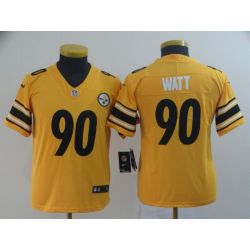 Cheap TJ Watt Steelers Jersey From China 2019 new Gold Inverted Legend in Men Women Youth Size #90