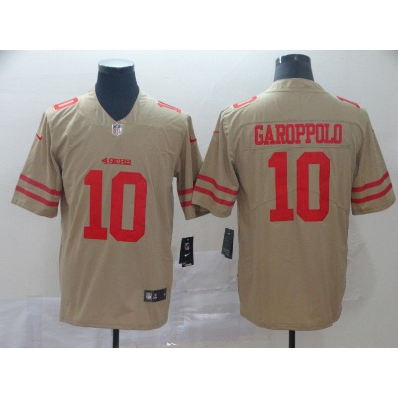 Cheap Jimmy Garoppolo 49ers Jersey From China 2019 new Gold Inverted Legend in Men Women Youth Size #10
