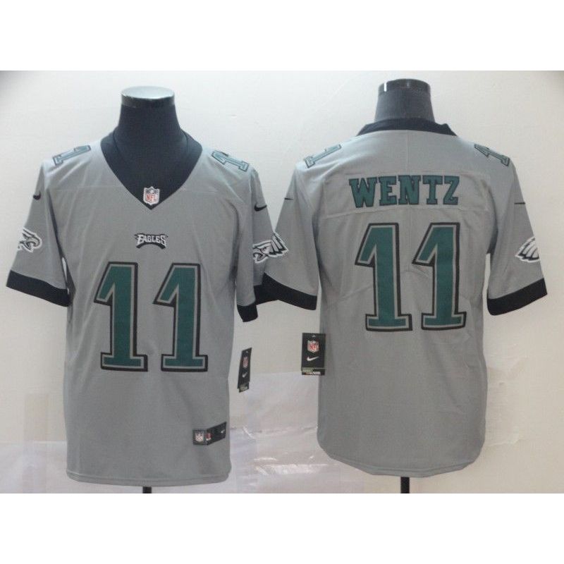 Cheap Carson Wentz Eagles Jersey From China 2019 new Grey Inverted Legend in Men Women Youth Size #11