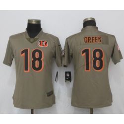 Cheap AJ Green Bengals Women Jersey From China Salute To Service #18