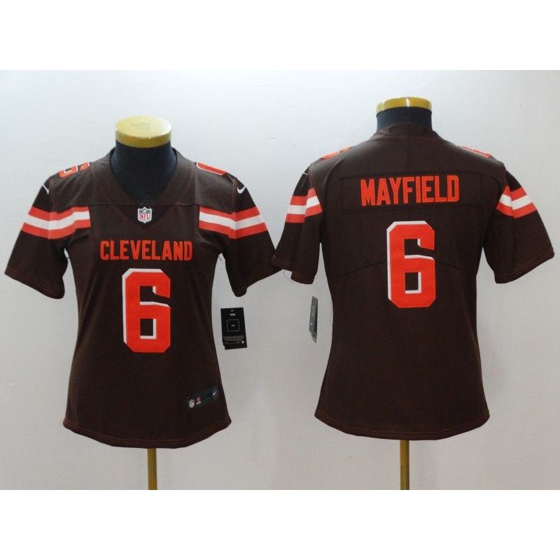 Cheap Baker Mayfield Browns Women Jersey From China Pink Camouflage Font with Love Heart #6