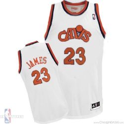 Cheap LeBron James Cavaliers Jersey #23 Throwback Home White From China