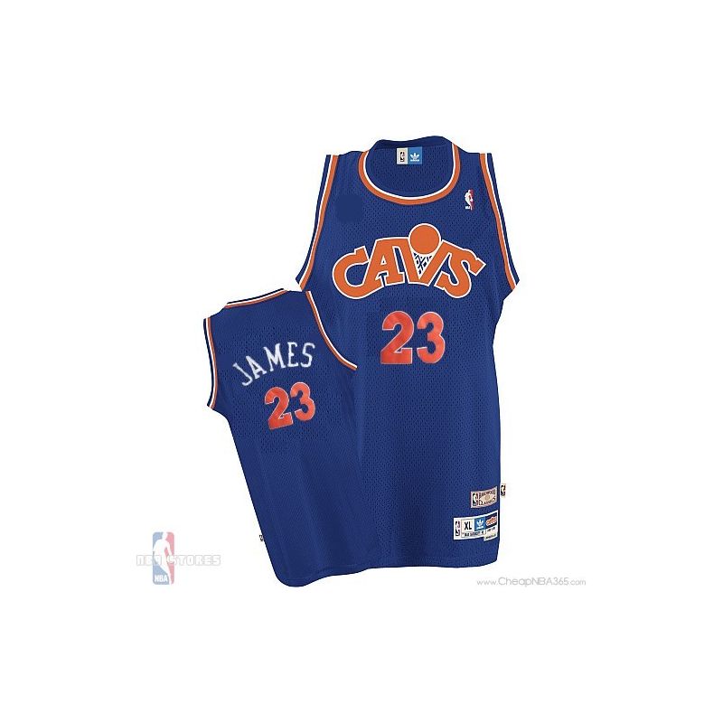 Cheap LeBron James Cavaliers Jersey #23 Throwback Alternate Blue From China