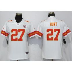 Cheap Kareem Hunt Chiefs Women Jersey From China Pink Camouflage Font with Love Heart #27