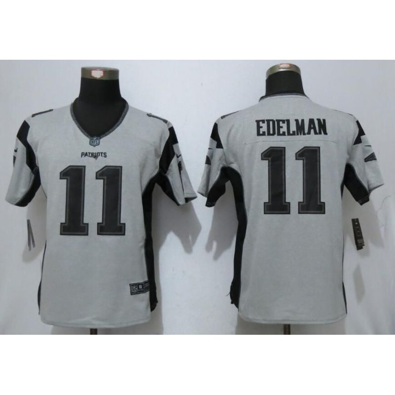 Cheap Julian Edelman Patriots Women Jersey From China Gridiron Gray #11