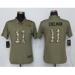 Cheap Julian Edelman Patriots Women Jersey From China Olive Salute To Service #11