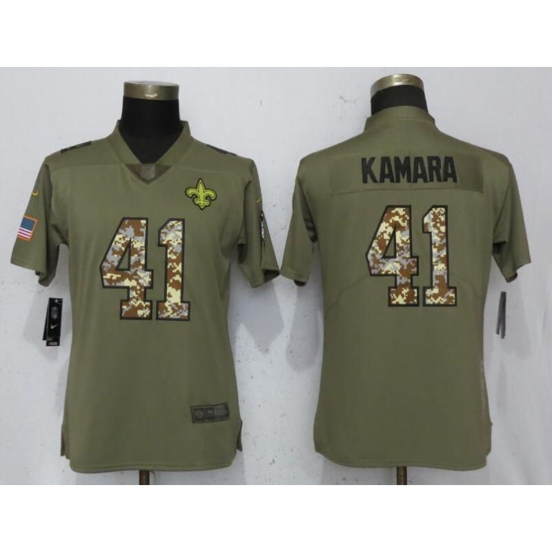 Cheap Alvin Kamara Saints Women Jersey From China Pink Camouflage Font with Love Heart #41