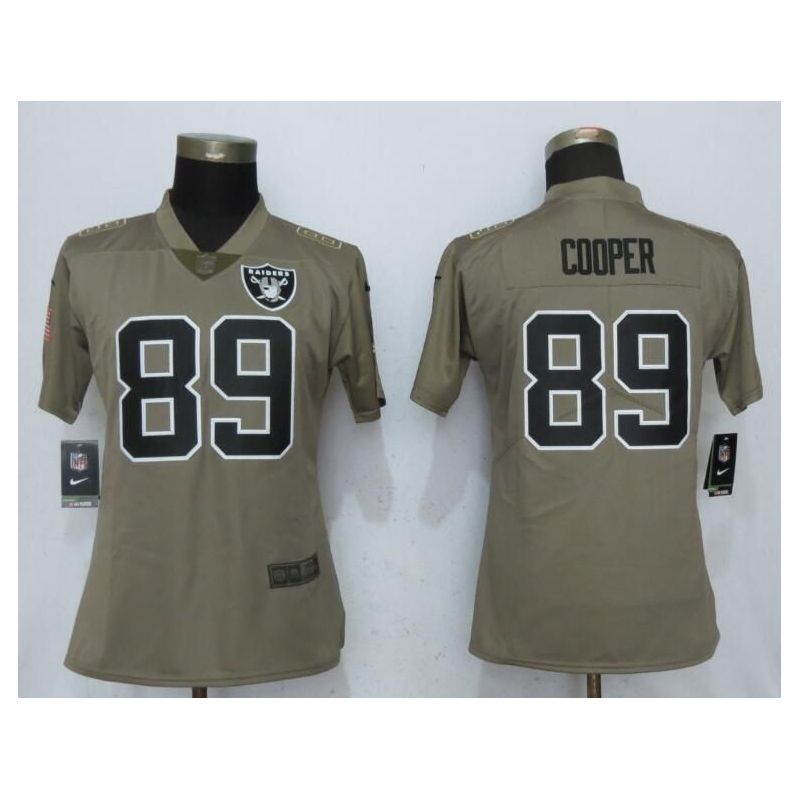 Cheap Amari Cooper Raiders Women Jersey From China Olive Salute To Service #89