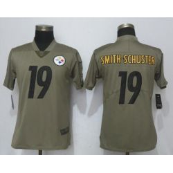 Cheap JuJu Smith-Schuster Steelers Women Jersey From China Pink Camouflage Font with Love Heart #19