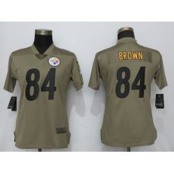 Cheap Antonio Brown Steelers Women Jersey From China Pink Camouflage Font with Love Heart #84