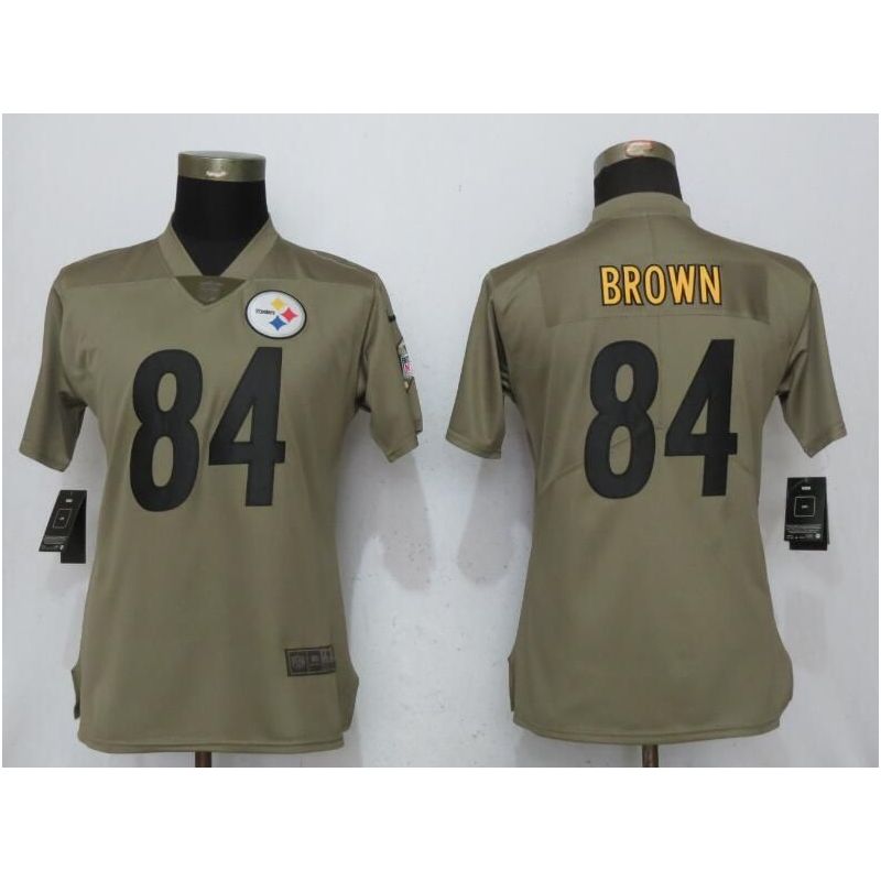 Cheap Antonio Brown Steelers Women Jersey From China Pink Camouflage Font with Love Heart #84