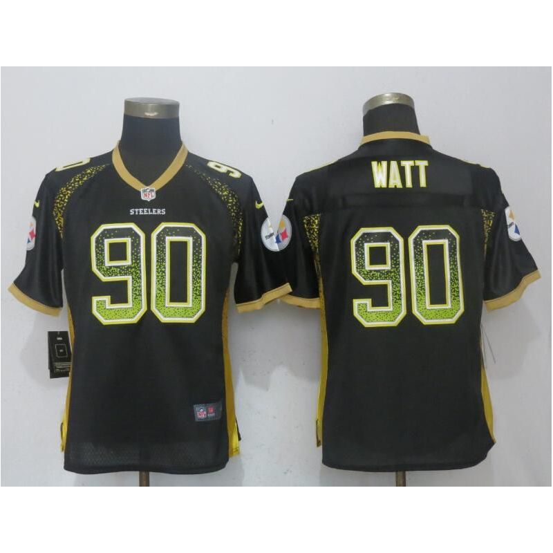 Cheap TJ Watt Steelers Women Jersey From China 2017 draft White-Pink Rush Fashion #90