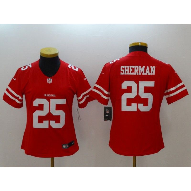 Cheap Richard Sherman 49ers Jersey From China White 2018 in Men Women Youth Size #25