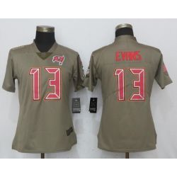 Cheap Mike Evans Buccaneers Women Jersey From China Olive Salute To Service #13