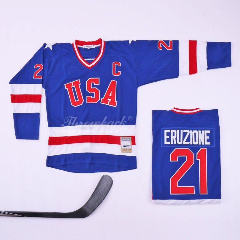 Cheap Mike Eruzione Olympics Hockey Jersey 1980 Winter Olympics USA #21