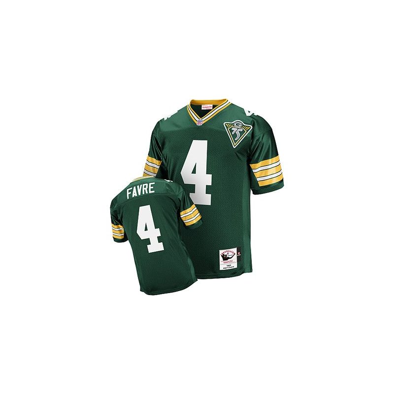 Cheap Brett Favre Packers Jersey #4 Green Throwback 75th From China