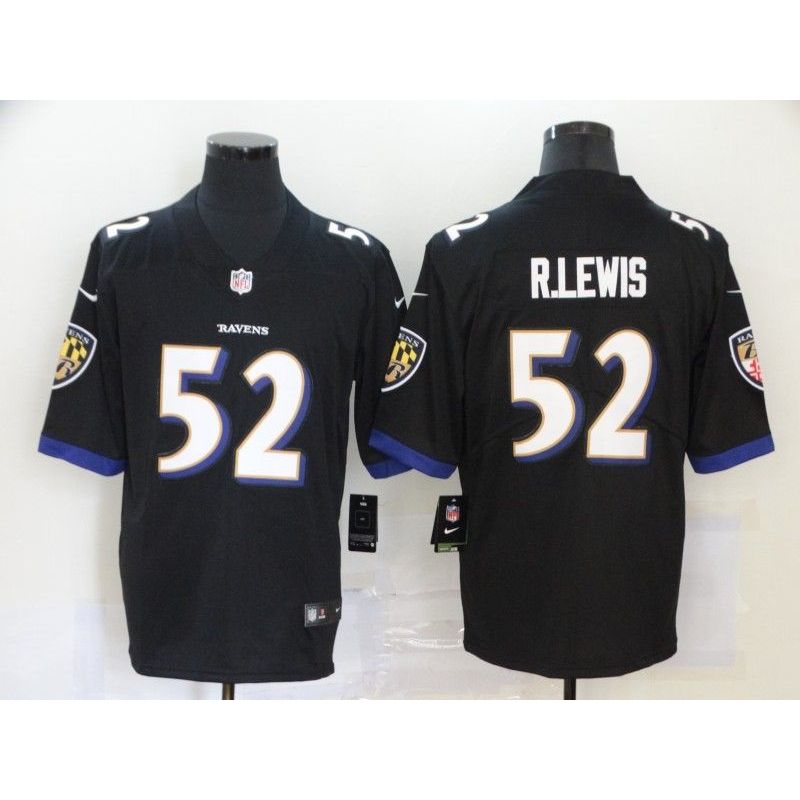 Cheap Ray Lewis Ravens Jersey #52 China Black/Purple