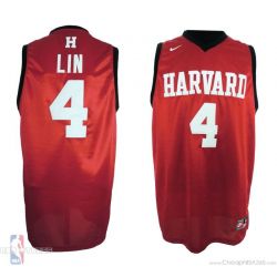 Cheap Jeremy Lin Harvard University Jersey #4 Red From China