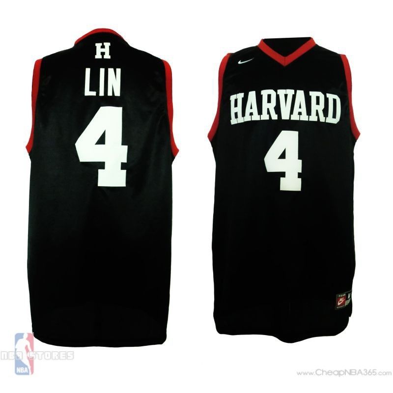 Cheap Jeremy Lin Harvard University Jersey #4 Black From China