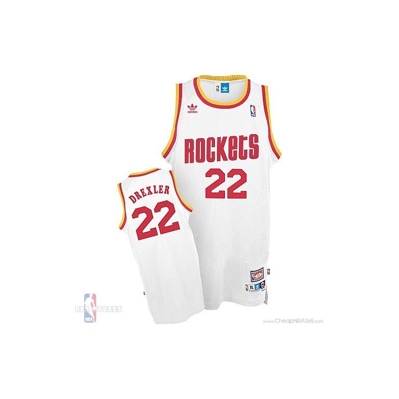 Cheap Clyde Drexler Rockets Jersey #22 Throwback Home White From China