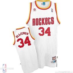 Cheap Hakeem Olajuwon Rockets Jersey #34 Throwback Home White From China