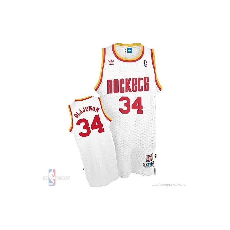 Cheap Hakeem Olajuwon Rockets Jersey #34 Throwback Home White From China